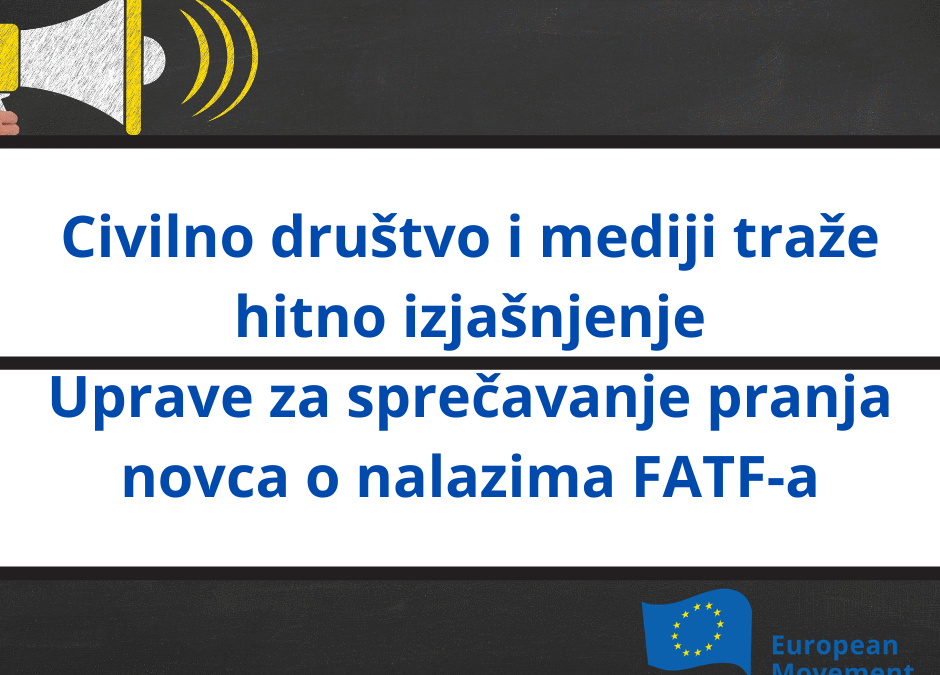 Civilno društvo i mediji traže hitno izjašnjenje Uprave za sprečavanje pranja novca o nalazima FATF-a